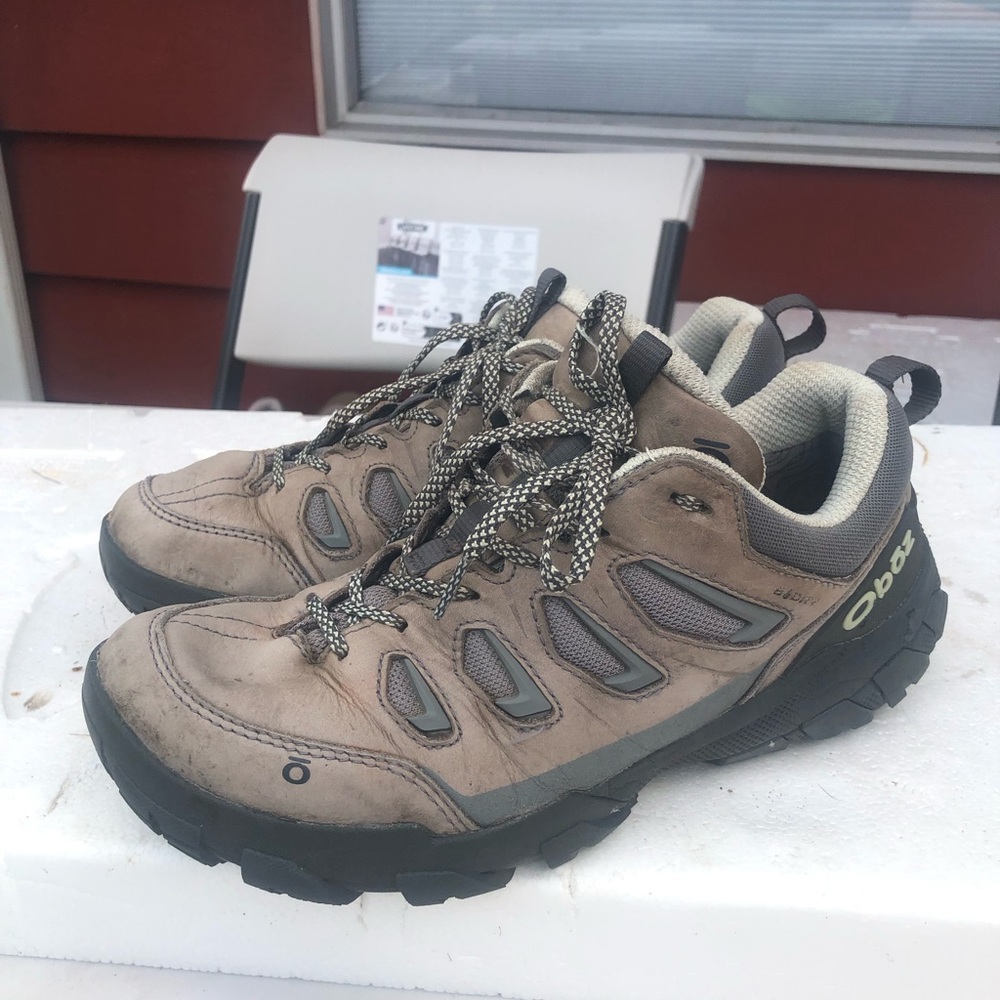 Oboz Sawtooth X Low Hiking Shoes Women's Drizzle Gray Nubuck & Mesh Shoes Sz 9.5